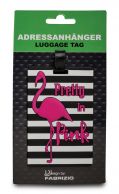 Fabrizio silikoninen nimilappu, raidallinen, flamingo
