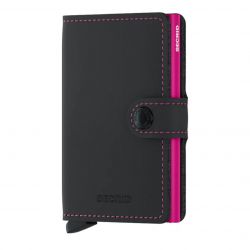 Secrid Miniwallet, Matte Black & Fuchsia