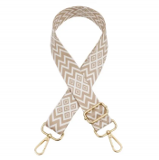 Cassette Barcelona olkahihna, Zig Zag beige/valkoinen
