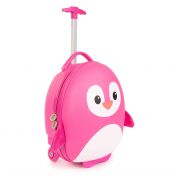 Boppi Tiny Trekker lasten matkalaukku, pinkki pingviini