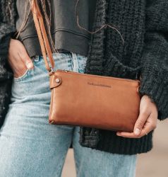 The Chesterfield Brand Sisli, nahkainen olkalaukku, konjakki