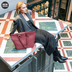 Reisenthel Shopper e1, laajennettava ostoskassi, twist maroon
