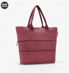 Reisenthel Shopper e1, laajennettava ostoskassi, twist maroon