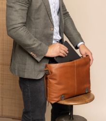 The Chesterfield Brand Veneto nahkainen tietokonelaukku 13", konjakki