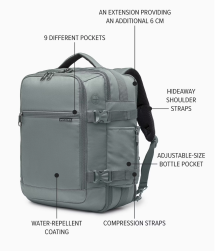 Puccini Easy Pack matkareppu M, vihertävän harmaa